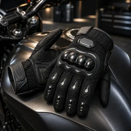 Luvas Para Motociclista Motoboy Entragador Antiderrapante Com Proteção De Queda Ventilação Para Moto Bike E Skate Preto Único