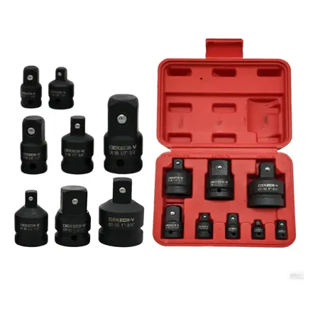 Adaptador De Soquete De Catraca De Impacto, 8 Peças Preto Preto