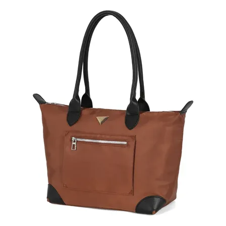 Bolsa Fem Sintetica Shoulder Bag Ombro Gash Nylon Bs72927ga Marrom Lisa Metal