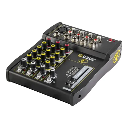 Mesa De Som Mixer Eros M 0302 Microfone Instrumentos Som Dj 12 12v