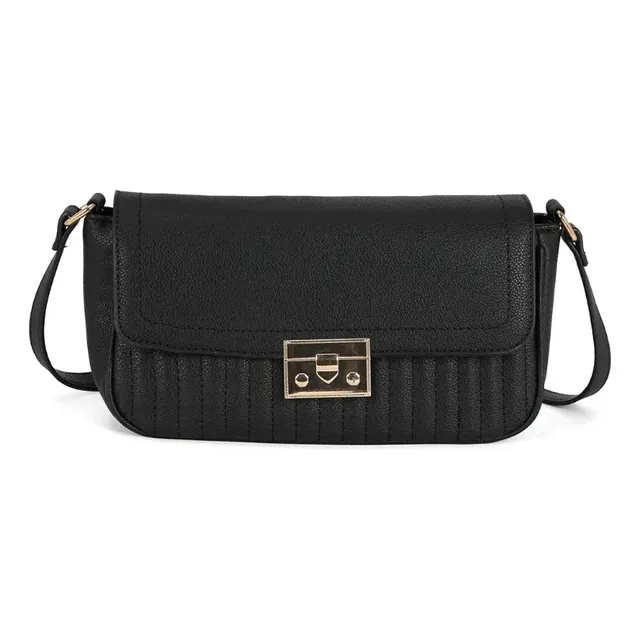 Bolsa Feminina Transversal Passeio Gash Pu Bs72942ga Preto Lisa Metal