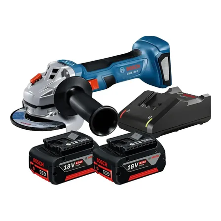 Esmerilhadeira Bosch 2 Bat 4ah Gws 18v-8 Brushless Bivolt Azul Bivolt 127/220v
