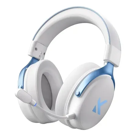 Fone Gamer Sem Fio Mchose V9 Pro Para Pc Com Baixa Latência Prateado Branco - Azul
