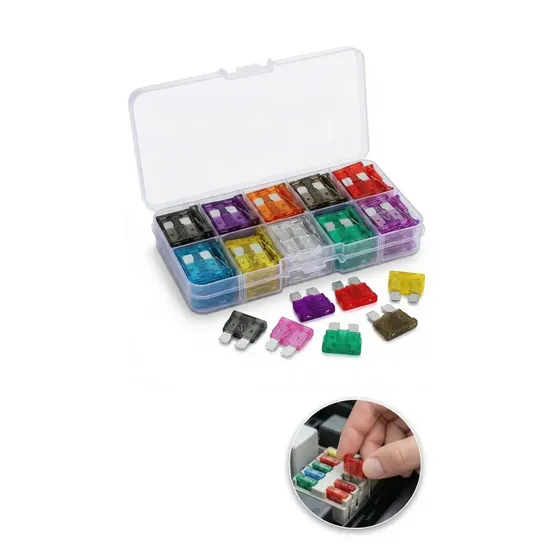 Fusível Automotivo Médio Lâmina Kit 100pcs 2a-35a Varios Modelos Carro Nixzen 10 Amperagens