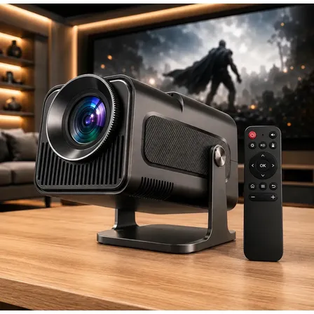 Projetor Hy320 Mini Smart TV Android WiFi 6 390 ANSI Lumens Full HD Suporte 4K HDMI Bluetooth Alto Falante Cinema Com Controle Remoto Bivolt Portátil Kateluo