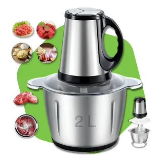 Processador De Alimentos Elétrico Picador De 2 Litros Inox Cinza-escuro 110v