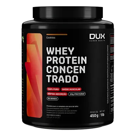 Whey Protein Concentrado - Pote 450g Sabor Cookies Biscoitos