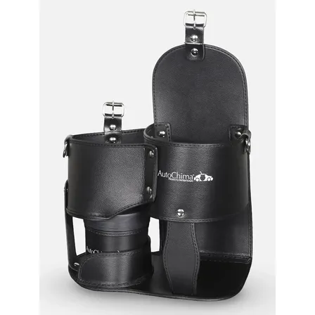 Kit Chimarrão Autochima Couro Mate - 2 Peças Cor Preto
