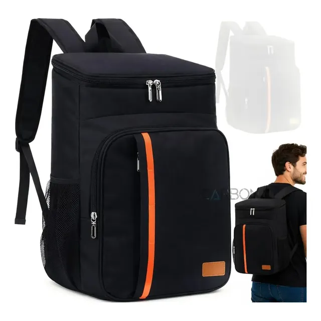 Bolsa Térmica Mochila Marmita Grande Cooler Impermeável Preto