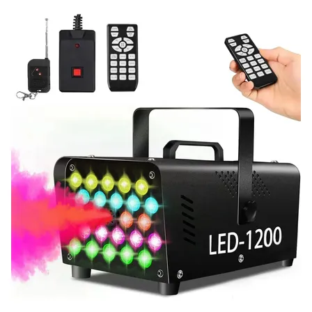 Máquina De Fumaça Avento 1200w Com 24 Luzes Led E Controle Remoto Sem Fio 220v Preto