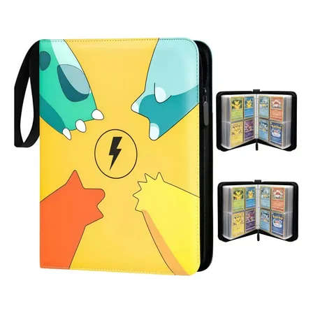 Álbum Porta Cartas Pokémon Tcg 400 Cartas Fichário Oficial Com Zíper Pasta Organizadora Para Coleção De Cards