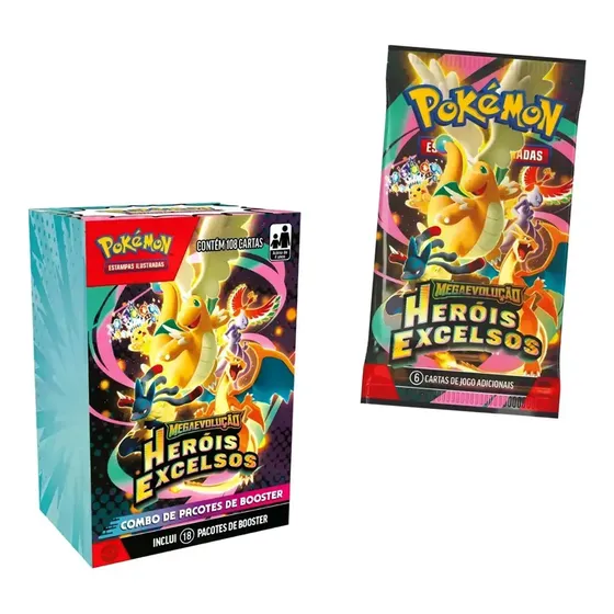 Combo De Booster Pokémon Heróis Excelsos 108 Cartas Copag 2026 Cartas Pokémon Português
