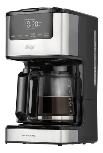 Cafeteira Elétrica Digital 1,5l Timer Programável 900w Wap Cor Preto