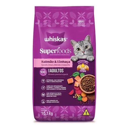 Ração Whiskas Gato Adulto Seca Salmão 10.1kg