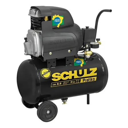 Compressor De Ar Pratiko Csi 8,6/ 25 Litros 2hp Schulz Cor Preto Fase Elétrica Monofásica Frequência 50 Hz/60hz 127v
