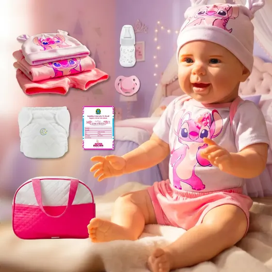 Boneca Bebê Reborn Menina Maize Silicone Realista + Bolsa Maternidade Grs Reborn
