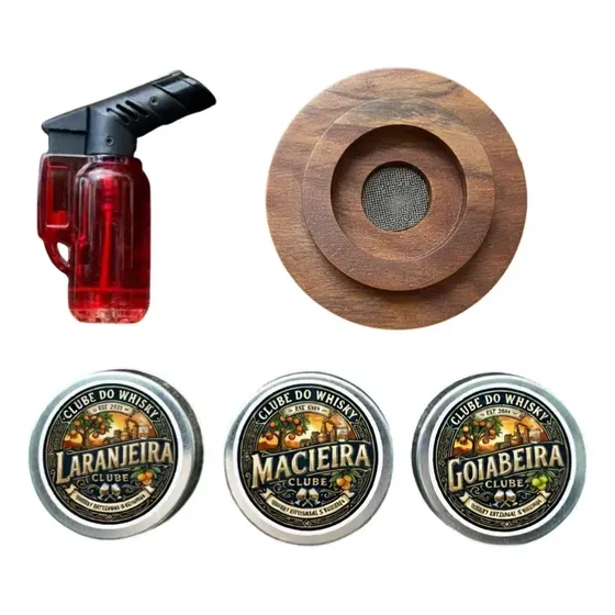 Defumador De Bebidas Whisky E Coquetel + Maçarico + 3 Aromas