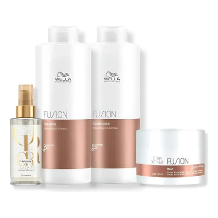 Kit Wella Fusion - Sh1 L Cond 1l Masc 150ml Óleo Light 100ml