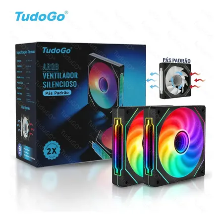 Tudugo Coolers Ventoinhas Pc Game Argb 3/4 Pin 120mm 24 Led Silencioso Fan Padrão Cor Preto Preto-exaustão