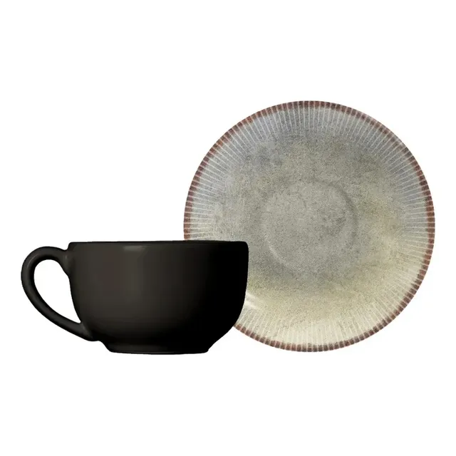 Aparelho Jantar Ceramica 20 Peças Jacarta - Alleanza Preto Lisa