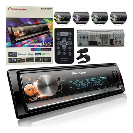 Pioneer Mp3 Player Mvh-x3000br Bluetooth Usb Mixtrax Ar X300