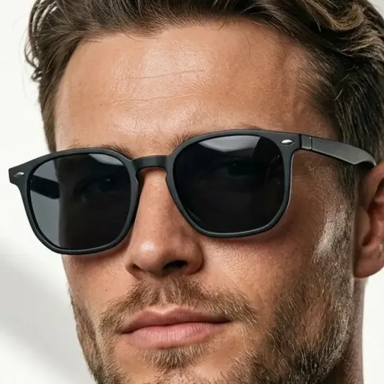Oculos De Sol Hexagonal Premium Cacife Brand Uv400 Masculino Preto Fosco