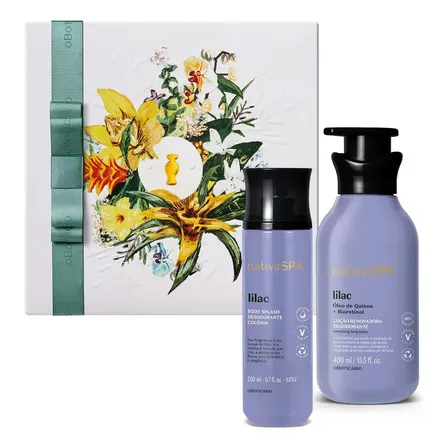 Combo Presente Dia Das Mães Nativa Spa Lilac: Loção Corporal 400ml + Body Splash 200ml