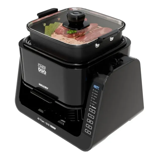 Fritadeira Elétrica Mallory Chef Duo 2 Em 1 Preto 127v