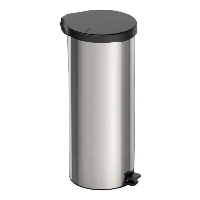 Lixeira Tramontina Cesto De Lixo Grande Com Pedal 30l Litros Original em Aço Inox Resistente Polida Escovada Cozinha Banheiro Lavabo Escritório