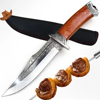 Faca Sertaneja Carne 11 Chef Cabo Madeira Premium Açougueiro Marrom
