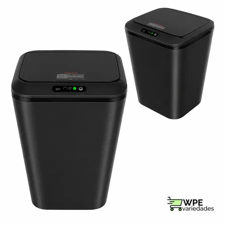 Lixeira Inteligente Automática Com Sensor Para Cozinha E Banheiro, 16 Litros Preto