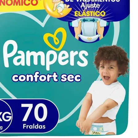 Fralda Pampers Confort Sec Tamanho Xxxg, 70 Un Extra Extra Extra Grande (xxxg) Sem Gênero