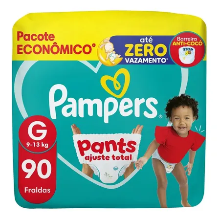 Fralda Pants Ajuste Total Tamanho G 90 Unidades Pampers Grande (g) Sem Gênero