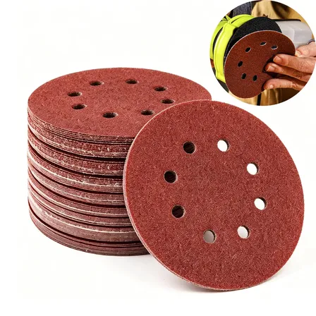 Discos De Lixa Kit 76 Peças Para Lixadeira Orbital Profissional 125mm 5 Polegadas 8 Furos Velcro Grão 60 A 600 Desoon Vermelho