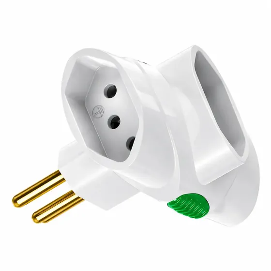Benjamin Adaptador Para Tomada Pino T 3 Saídas Tripolar 3 Pinos 10a 2p+t 250v Bivolt