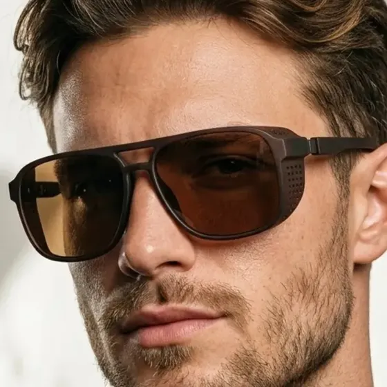 Óculos De Sol Steampunk Alok Premium Proteção Uv400 Soldador Proteção Lateral Estilo Moda Tendencia