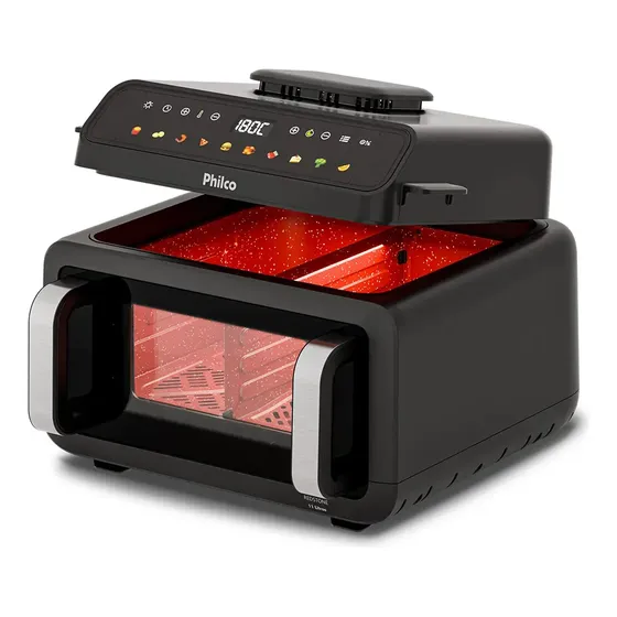 Fritadeira Air Fryer Philco 11l Paf11c Preto Com Acabamento Em Inox 220v