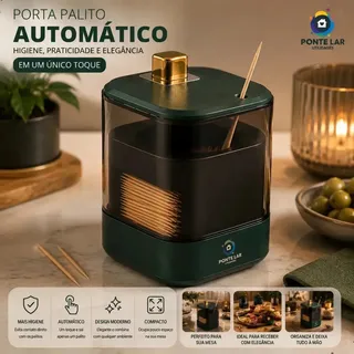 Caixa De Palitos De Dentes Automática Porta Palito Automático Criativo Dispenser Higiênico Luxo Moderna Organizador Compacto Cozinha Porta Palitos Minimalista Gourmet Marca Ponte Lar Utilidades