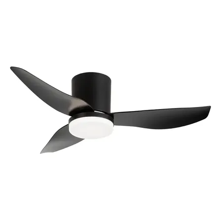 Ventilador De Teto Com Luz Led Silencioso Controle Remoto 86 Cm 50hz/60hz Preto Abs