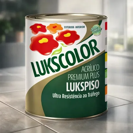 Tinta Piso Lukspiso Acrilico 900ml Lukscolor Cores Cor Concreto Fosco