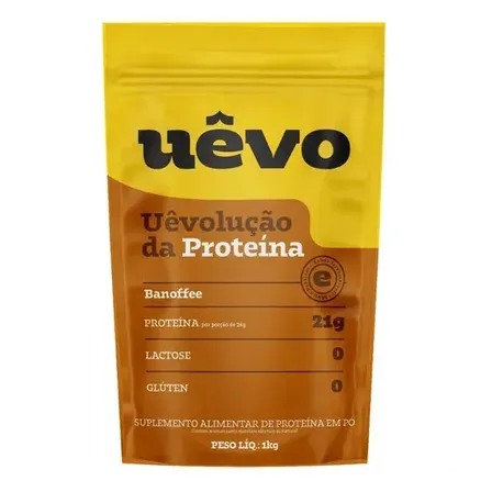 Proteína Uêvo 1kg Albumina 21g Por Porção Alta Absorção Sabor Banoffe Banoffee