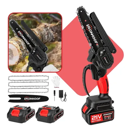 Mini Motosserra A Bateria Portátil Brushless 1000w Bivolt 2 Baterias Vermelho 127/220v 60hz