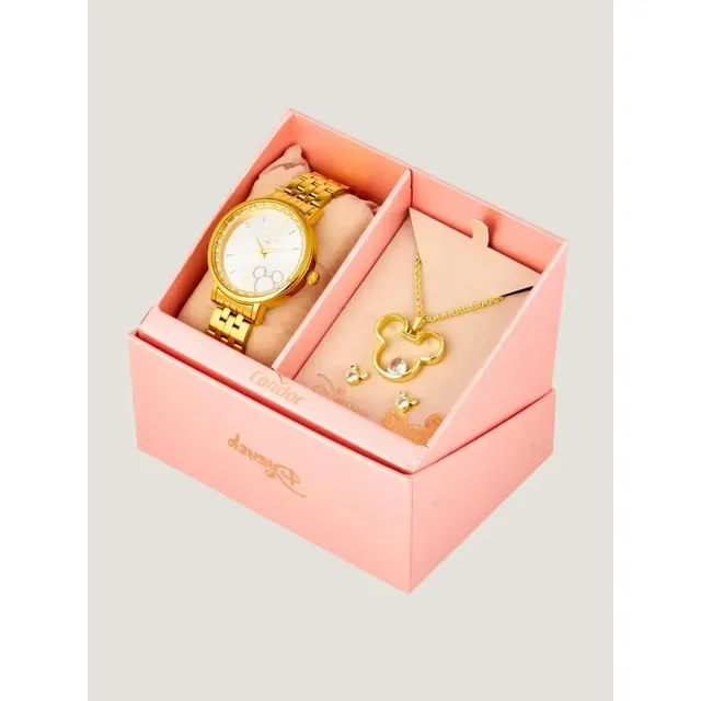 Kit Relógio Condor Feminino Dourado Co2036mym/k4k Dourado Prata