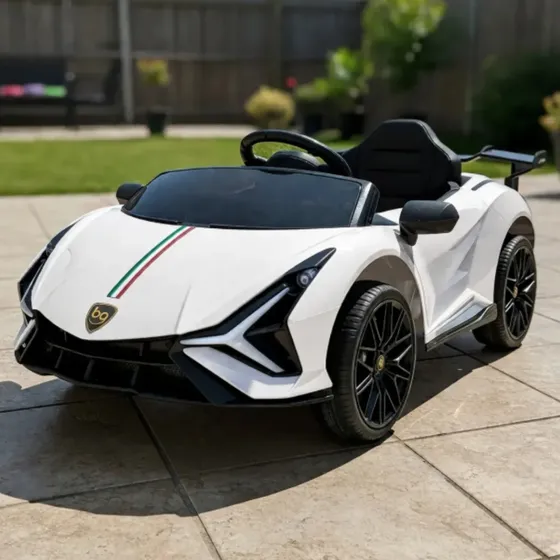 Carro Carrinho Elétrico Infantil Esportivo Branco