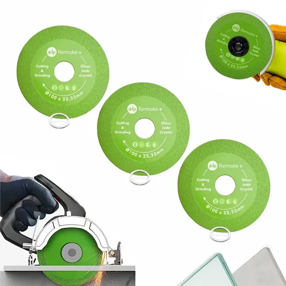 3 Discos Para Cortar Vidro Piso Cerâmica Espelho Acabamento Em Porcelanato Disco De 100mm 22mm Com Brinde Anel De Redução Para Serra Mármore E Esmerilhadeira - Smarter Tools