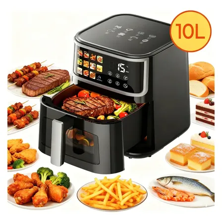 Air Fryer Patbrela 10l Digital Com Painel Led E 12 Programas, Para Família Preto 127v