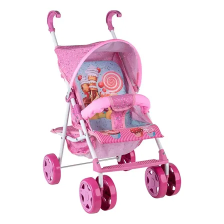 Carrinho De Boneca Cupcake Luxo - Baby Hercules Rosa