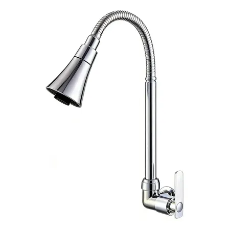 Torneira Cozinha Monocomando Articulável Com Arejador Para Parede Cromada Cromado Parede Fosco