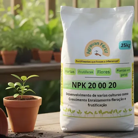 Adubo Granulado Agrovan Npk 20-00-20 25kg P/ Culturas