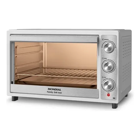 Forno Elétrico 52l Family Grill Inox Mondial 1800w Frn-52-wi Branco/inox